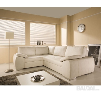 ENZO kampinė sofa su miegojimo mechanizmu ir dėže patalynei (Gobelenas) 