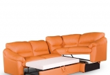 OLA BENIX kampinė sofa su miegojimo mechanizmu ir dėže patalynei (Dirbtinė oda)